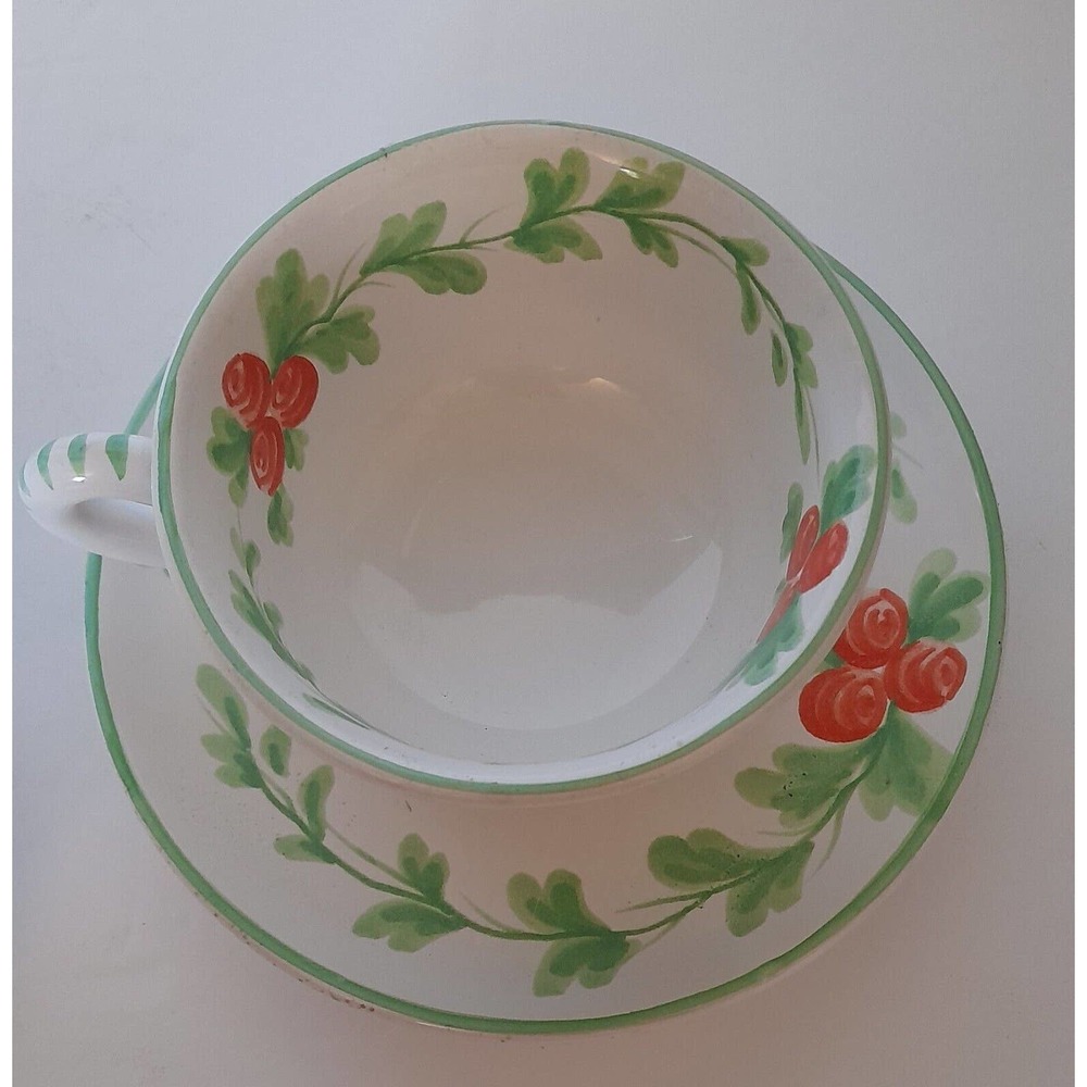 Vintage Le Jardin Starbucks Coffe Tea Cup Saucer Set Hand Made Italy 2 Sets